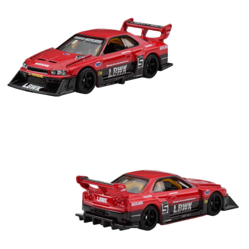 Hot Wheels Premium 2-Pack Nissan Skyline Silhouette/LB-ER34 Super Silhouette Nissan Skyline [Ages 3 and Up] HKF49