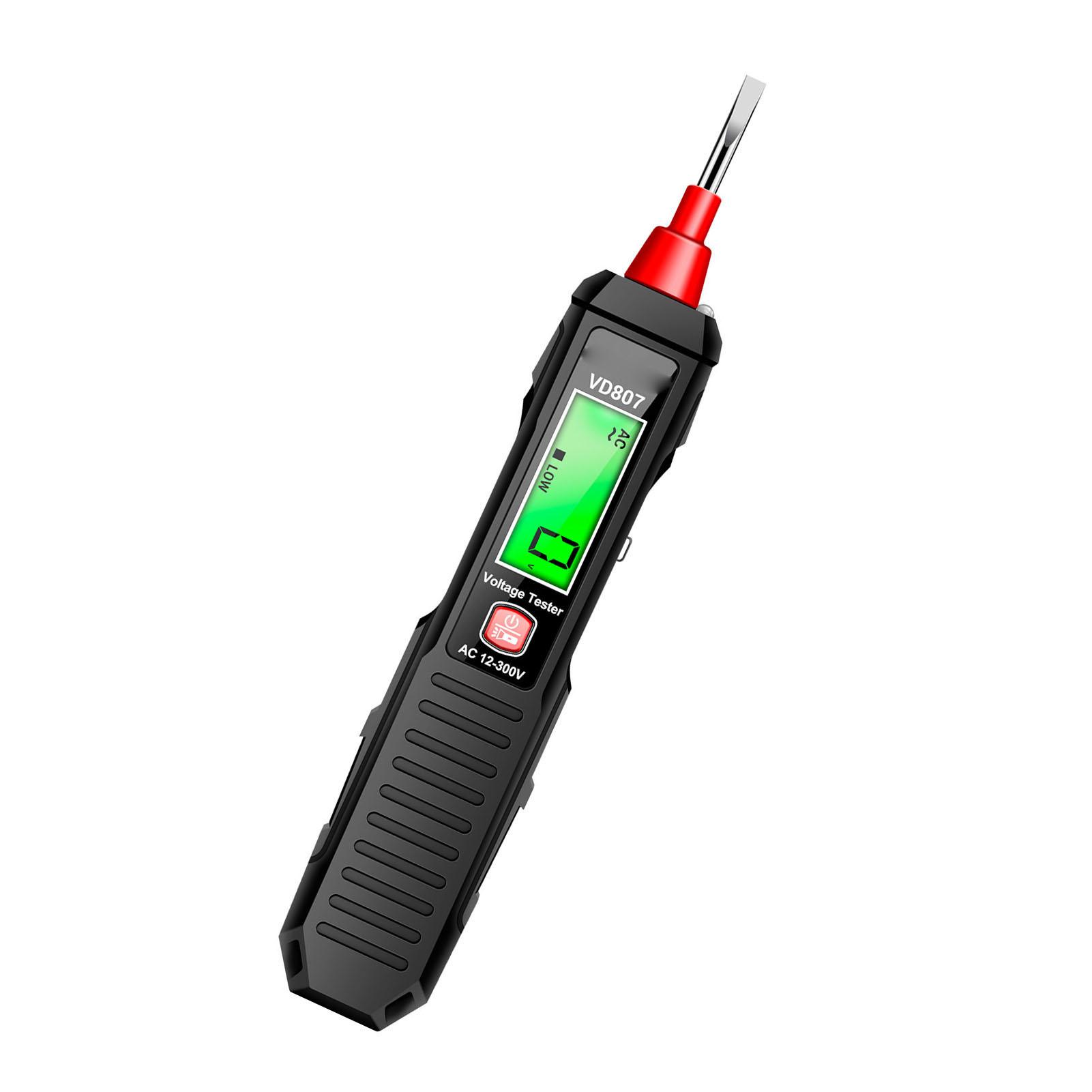 

AC12‑300V Тестер напруги Висока точність РК-дисплей Багатофункціональний електричний тестер-ручка зі світлодіодним підсвічуванням Чорний