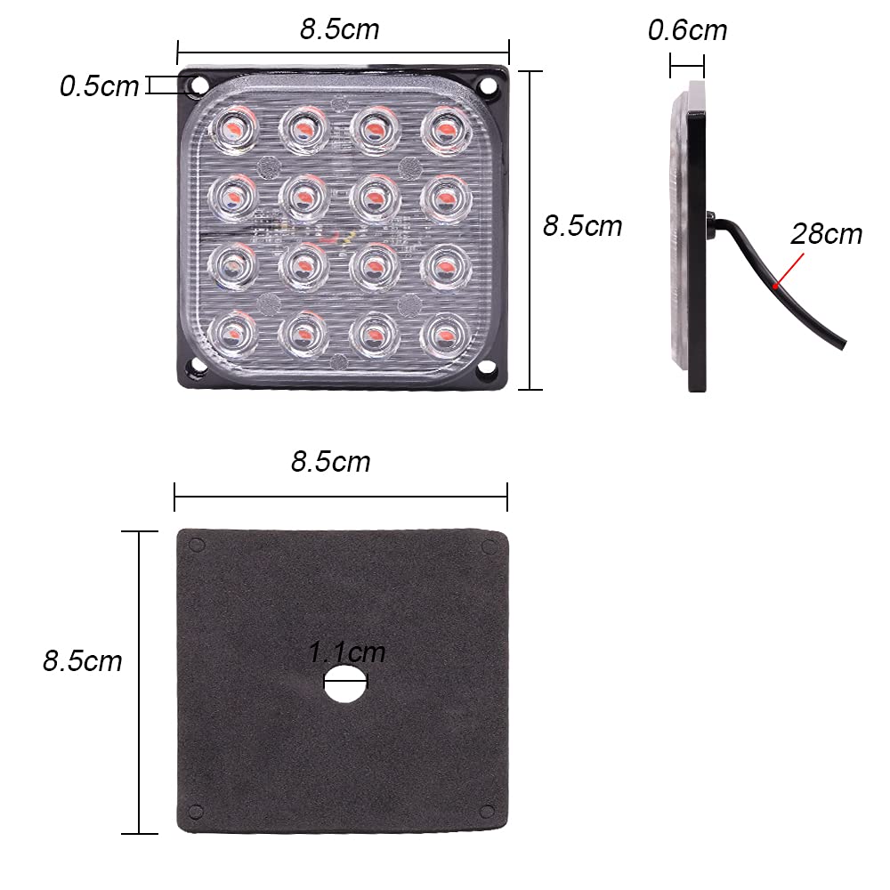 X-STYLE Truck Warning Strobe Light, Amber, HI, lo, Strobe, Emergency Flashing, Warning, 12 V,