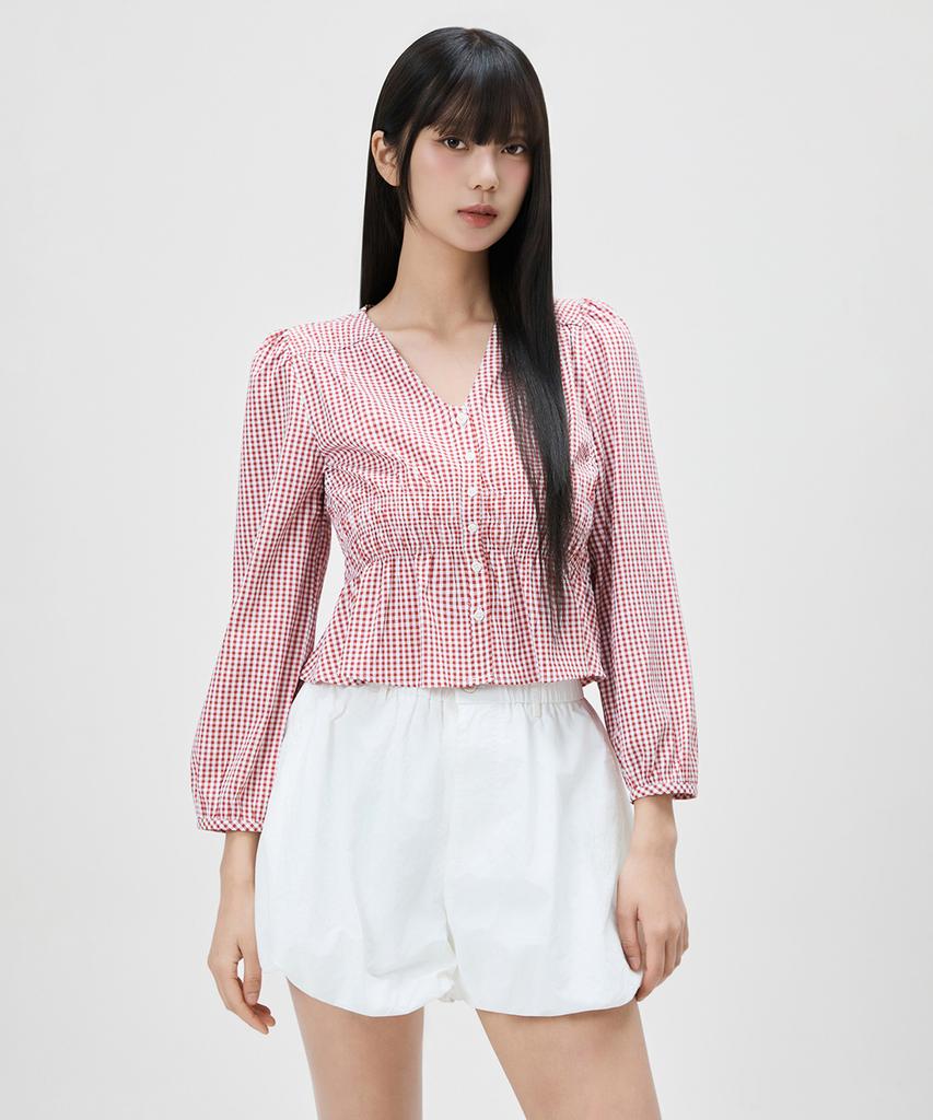 MIXXO Gingham Check Blouse_Miwblg412G