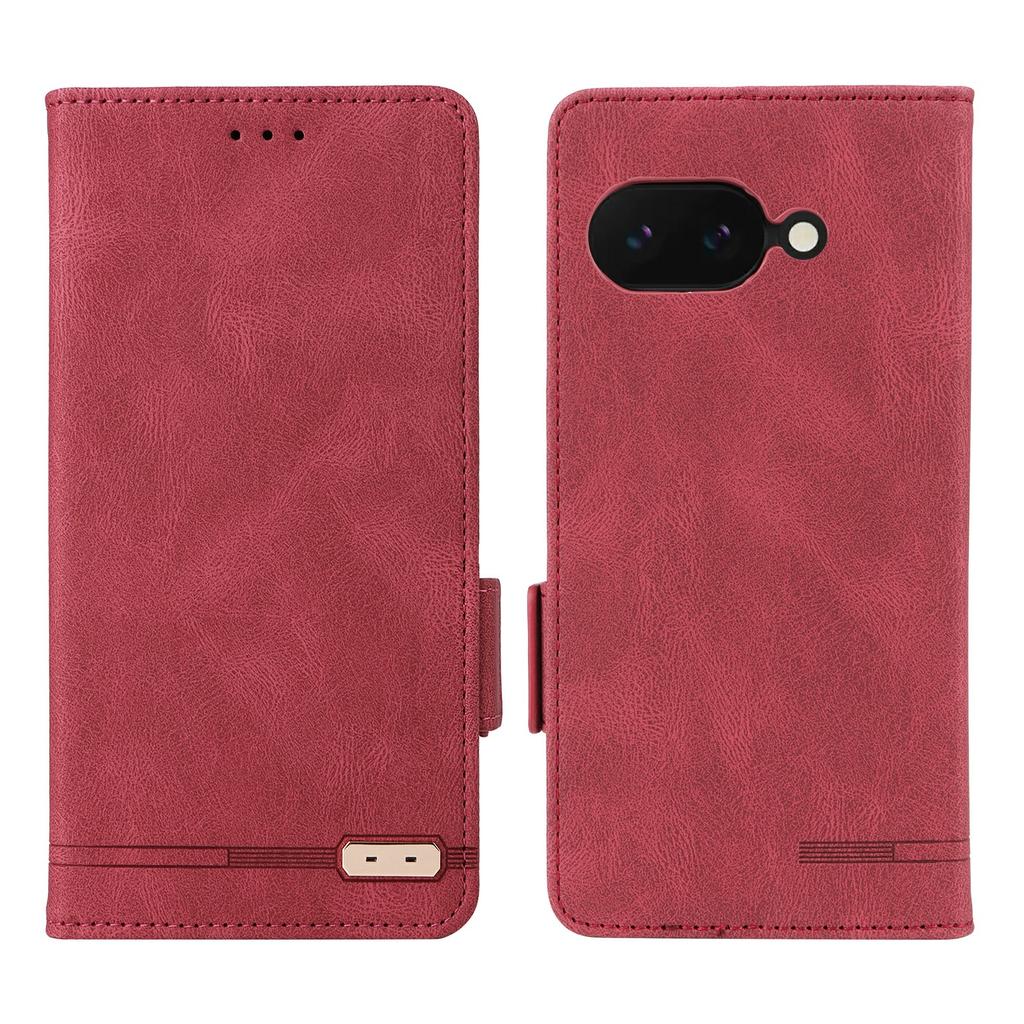 For Google Pixel 9a Case Leather Wallet Flip Phone Cover with Hardware Decor