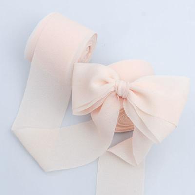 4CM*9M Ausgefranste Seidenband Kante Knitteriges Chiffon Handgemacht Gerissen Hochzeitsparty Blumenstrauß Geschenkverpackung Rosa Dekorationen DIY