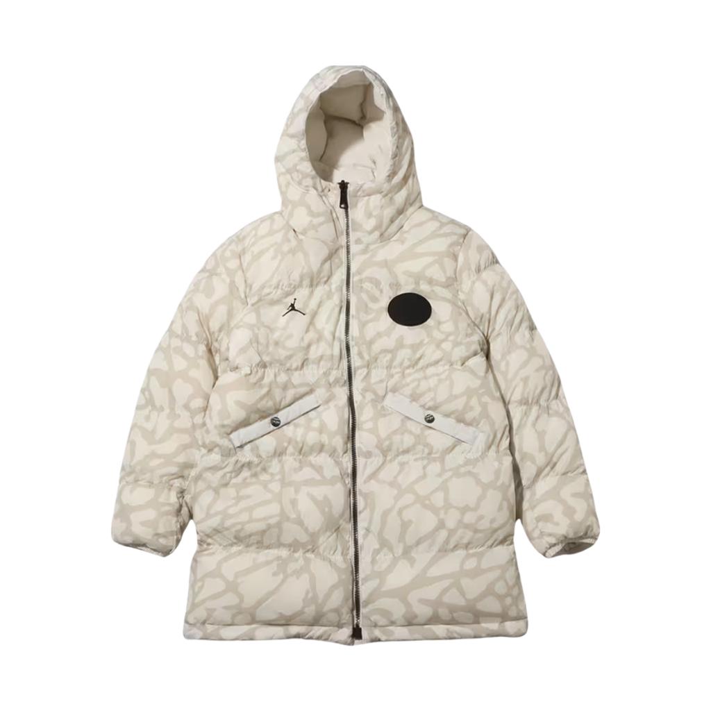 Jordan PSG Collaboration SS24 Tag Logo Long Sleeve Reversible Hooded Cotton Jacket Men Outerwear White DZ2905-072