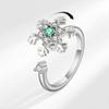 Bague Snowflake Tournante Japonaise & Coréenne pour Femme - Design Ouvert, Cadeau de Noël de Niche