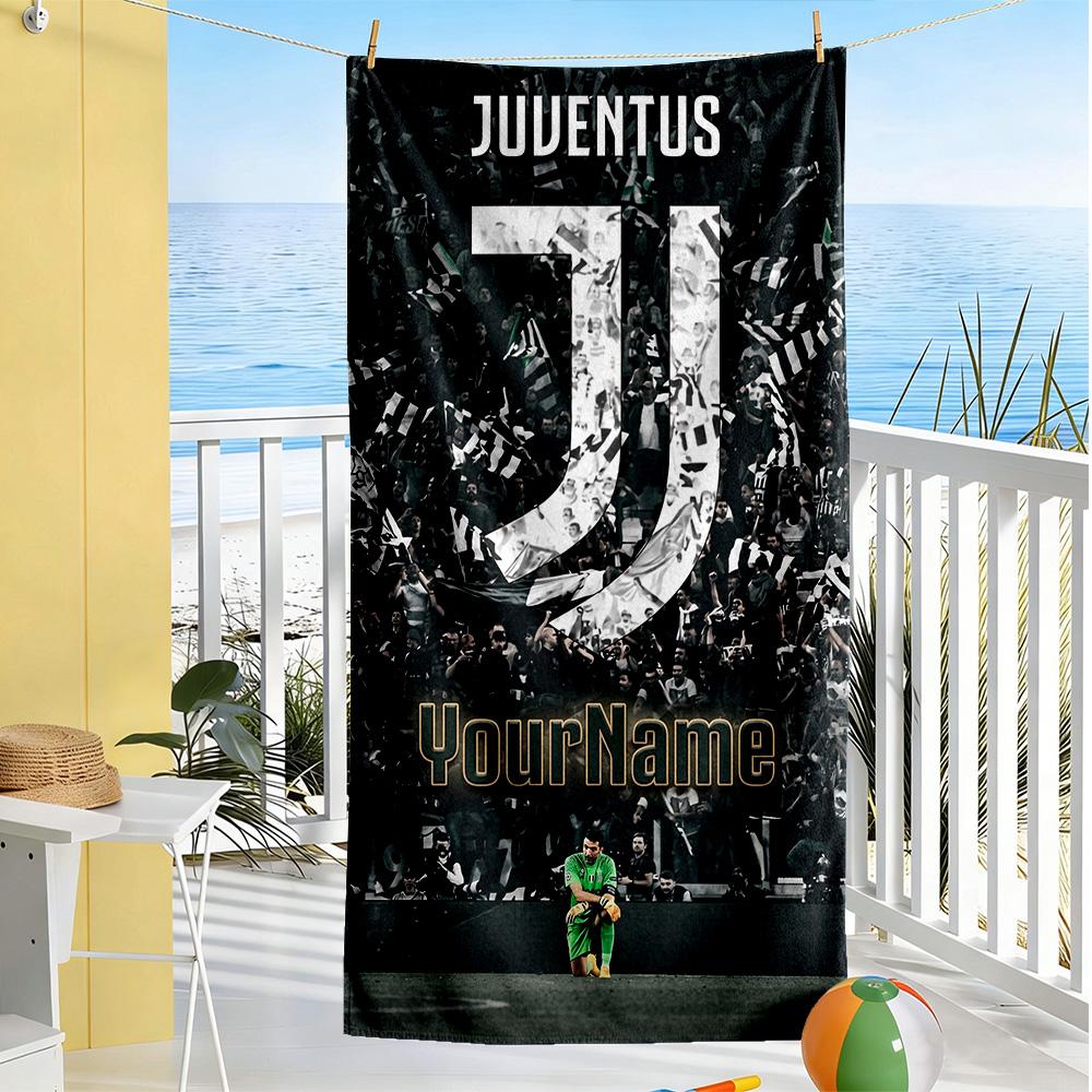 Juventus Customize Text Beach Towel Super Soft & Absorbent For Beach Bathroom Outdoor Swimming Pool Camping Picnic Yoga Diving Vacation Accessories