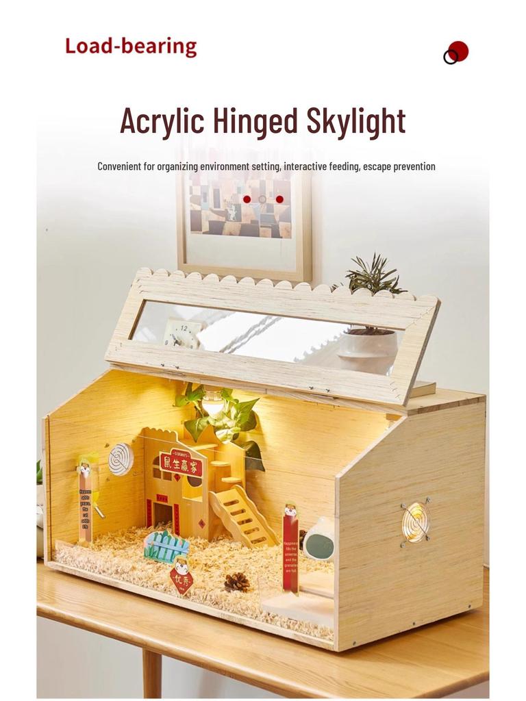 Set de Villa de Lujo para Hámster: Jaula, Nido, Caja de Cría y Escondite para Hámsteres Dorados