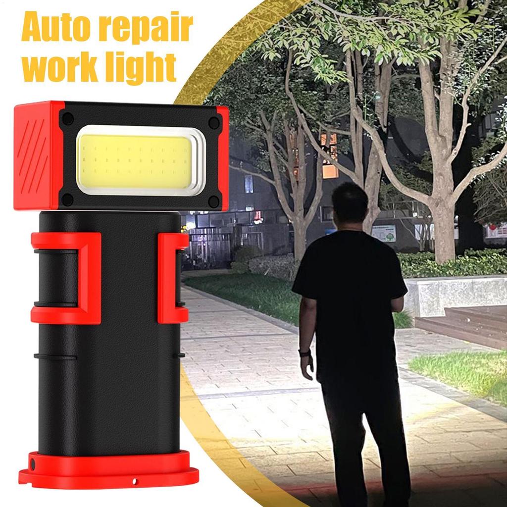 Car Work Light 180-degree Rotation Auto Work Light Digital Display Double Hooks Type-C Charging Magnetic Lamp For Garage