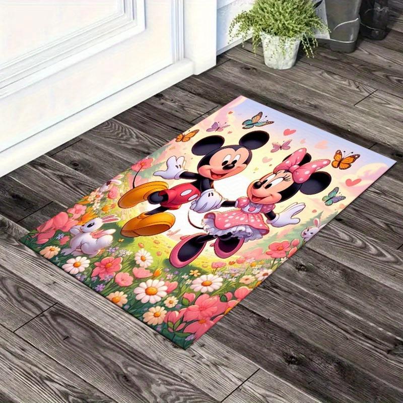 

1pc Mickey Mouse Minnie Butterfly Pattern Area Rug Soft Flannel Floor Mat for Living Room, Office, Bedroom, Outdoor and Camping, Sofa Coffee 60cm by 90cm