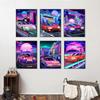 Neon Punk Racing Game Stree Wall Art Poster Cool Car Painting Children's Boys' Room Decoration Canvas Print Image