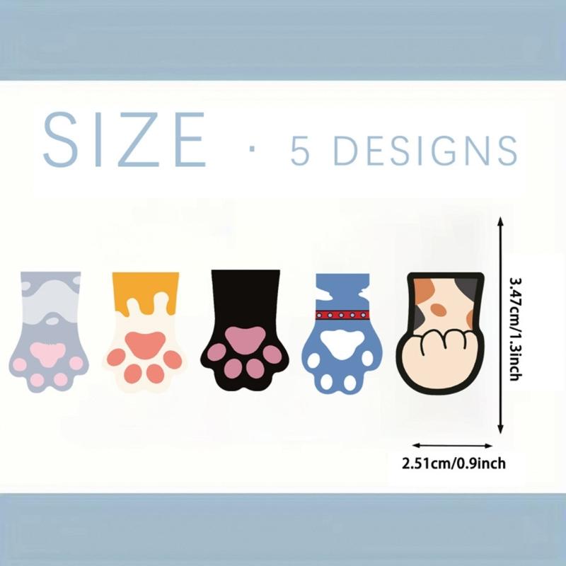 5Pcs PVC Magnetic Bookmarks Kitten Paws Magnetic Book Page Clip Thoughtful Present For Book Lover Teacher Reader Friend