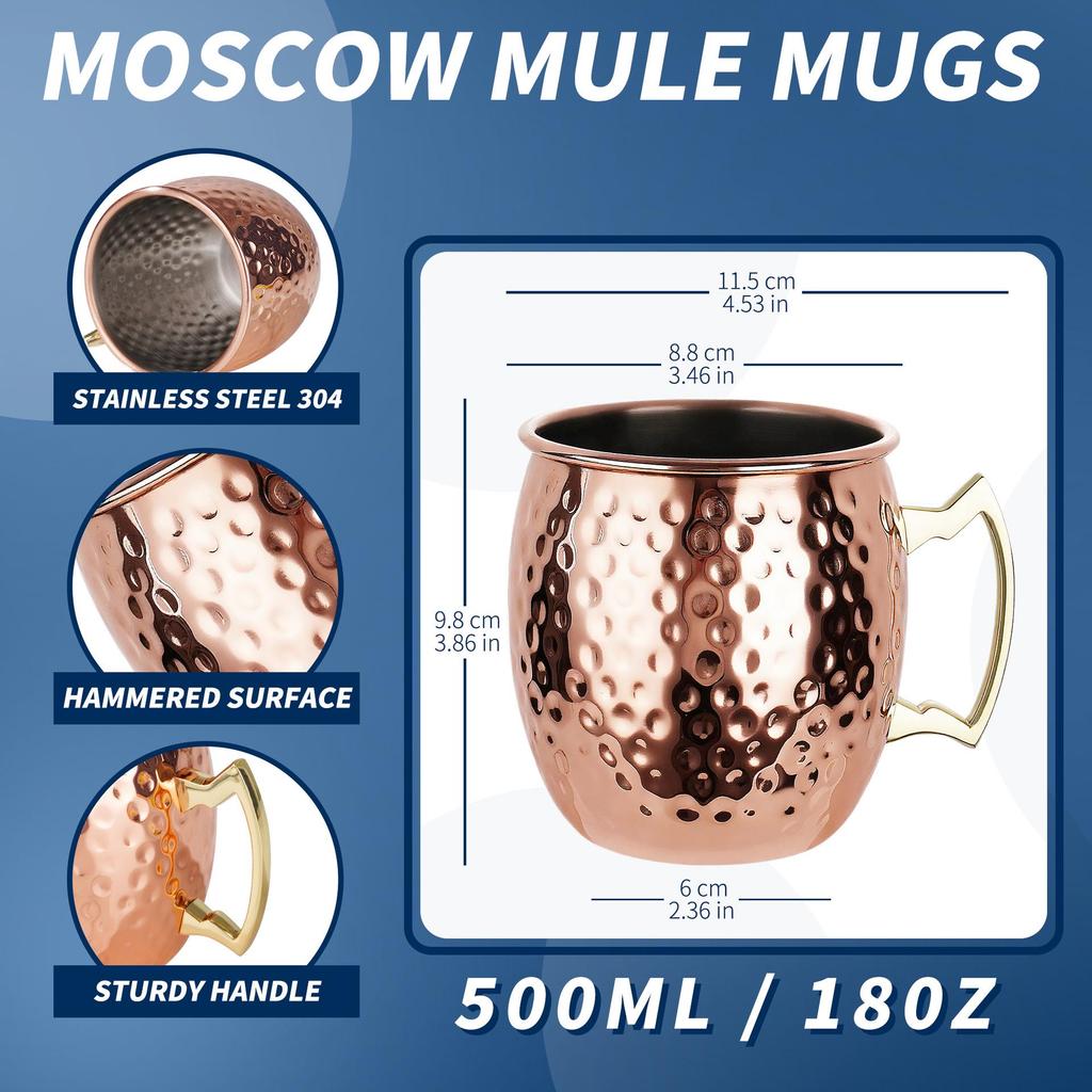 500ml Edelstahl Mule Becher - Moskau Bar Stil Wein- & Bierglas