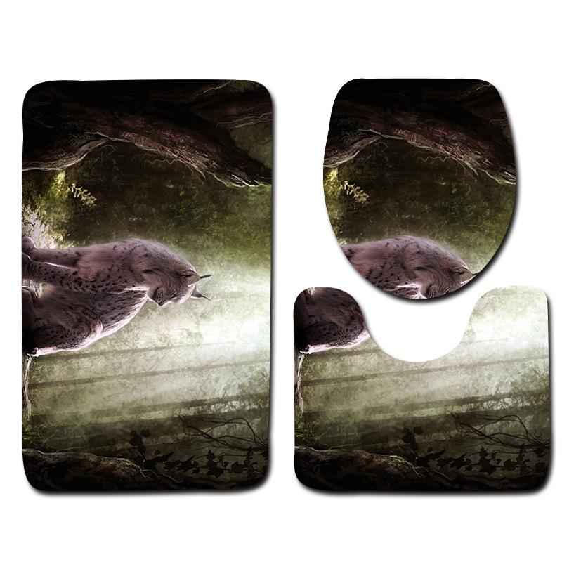 Animal Bathroom Toilet Floor Mat 3-Piece Set