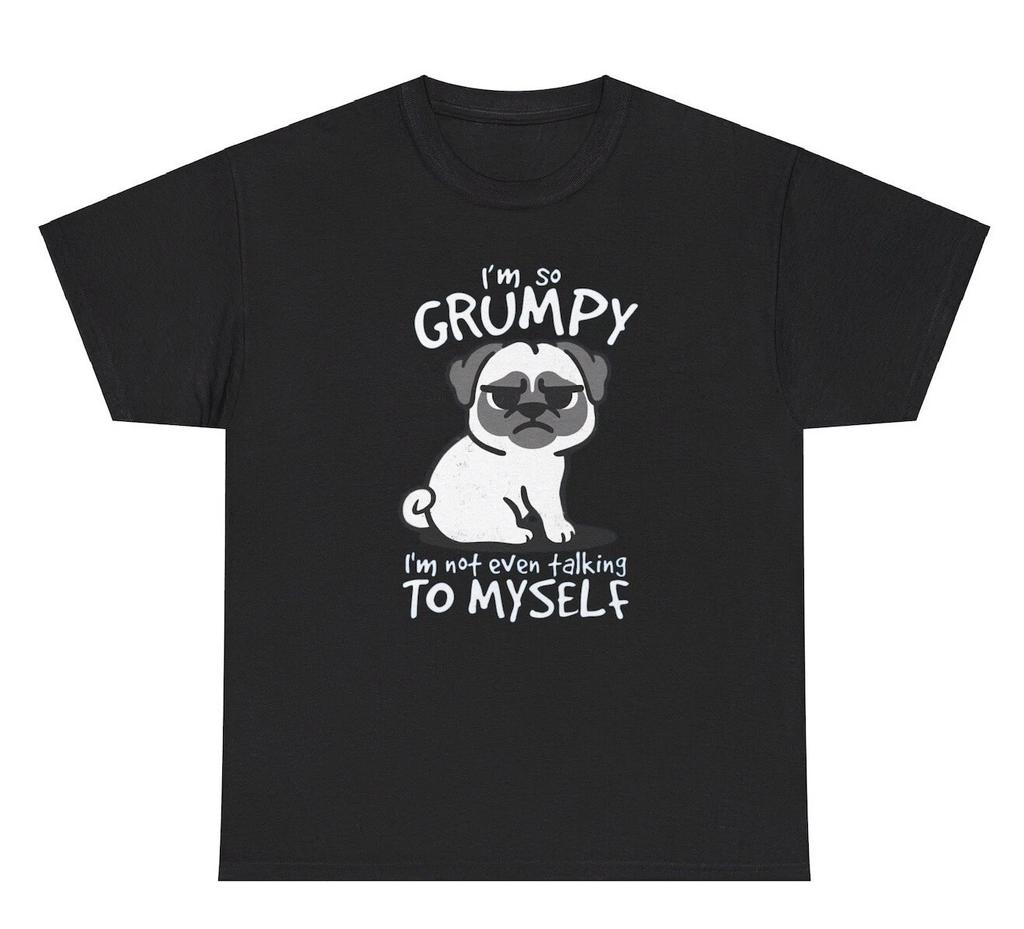 I’m So Grumpy Not Even Talking To Myself Dog Graphic T Shirt Silly Ironic Tee