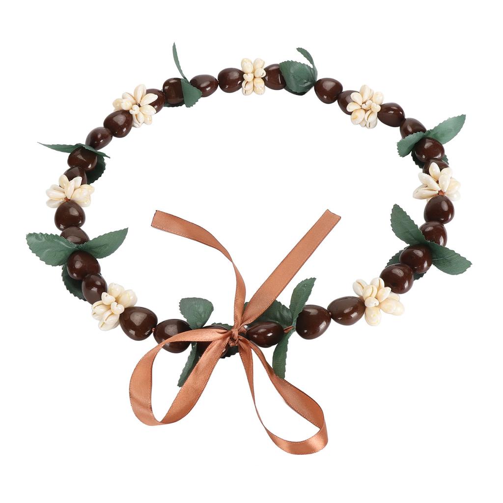 Hawaiian Kukui Nut Lei Necklace Elegant Fashionable Hand Crafted Graduation Shell Kukui Nut Lei Necklace for Graduation