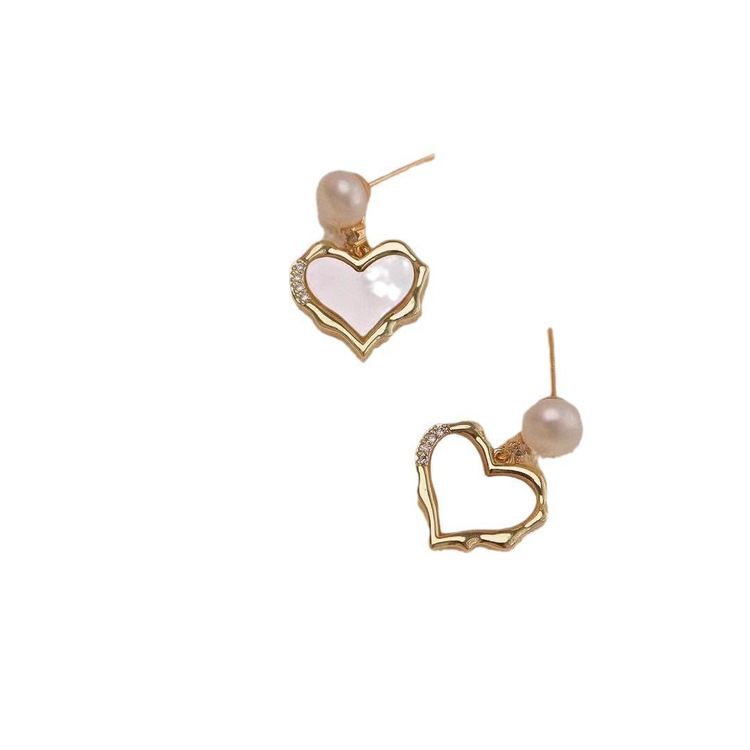 Shell Love Earrings High Sense Sweet Heart Earrings S925 Silver Needle Natural Freshwater Pearl Stud Earrings Women 2026