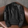 Heavy Motorcycle Jacket Short Fashion Slim Fit Genuine Leather Biker Coat Large Size Autumn Outerwear