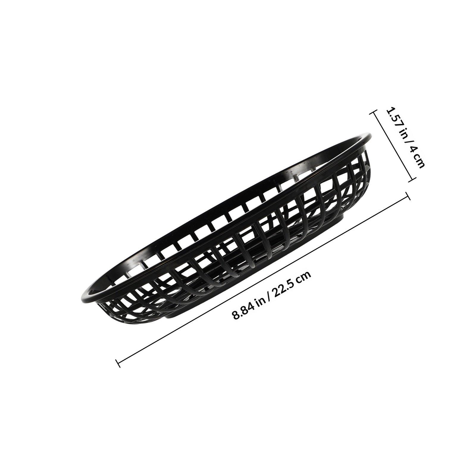 

4Pcs Functional Oval Snack Trays PP Plastic Fruit Baskets for Fast Food Restaurants Chips Burgers Fruits Snacks Storage Trays чёрный
