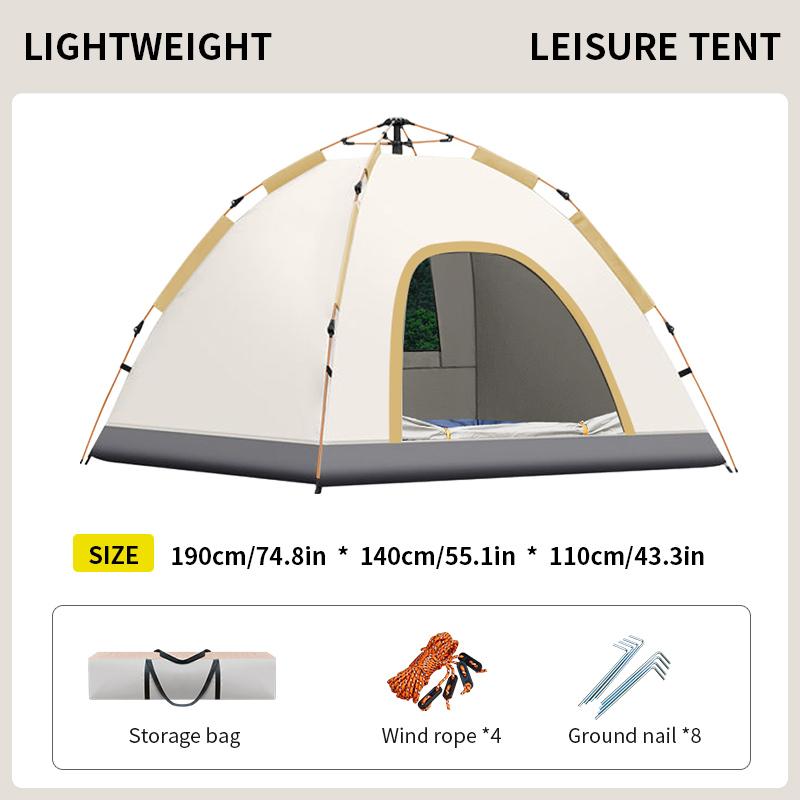 1 Outdoor Camping Tent for Overnight Stay, y Automatic, Quick Setup, No Assembly, Foldable, Double Layer грязно-белый