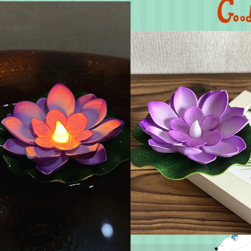 1PC/6PCS LED Lotus Night Lamp Floating Water Sensor Flower Lamp Garden Tank Decor Festive Party Accessories Wishing Lotus Light
