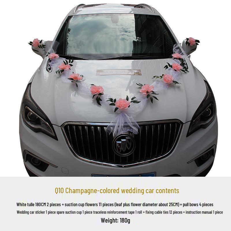 European Wedding Car Decoration Set - Artificial Rose & Head Flower