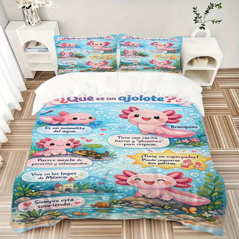 Axolotl Nature'S Marvel Print 3Pcs Bedding Setduvet Cover With 2 Bedropillowcase Home Birthday Gift