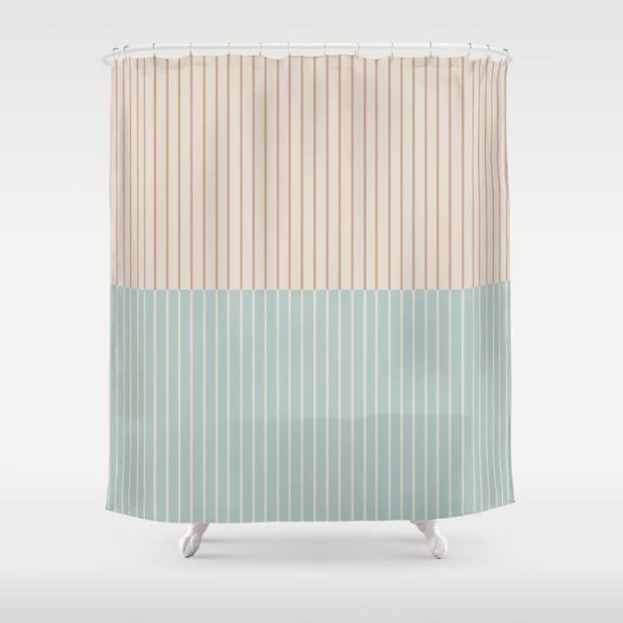 Simple Colorful Line Pattern Bathroom Curtain, Home Decoration, Waterproof Bathtub, Creative Personality Shower Curtain