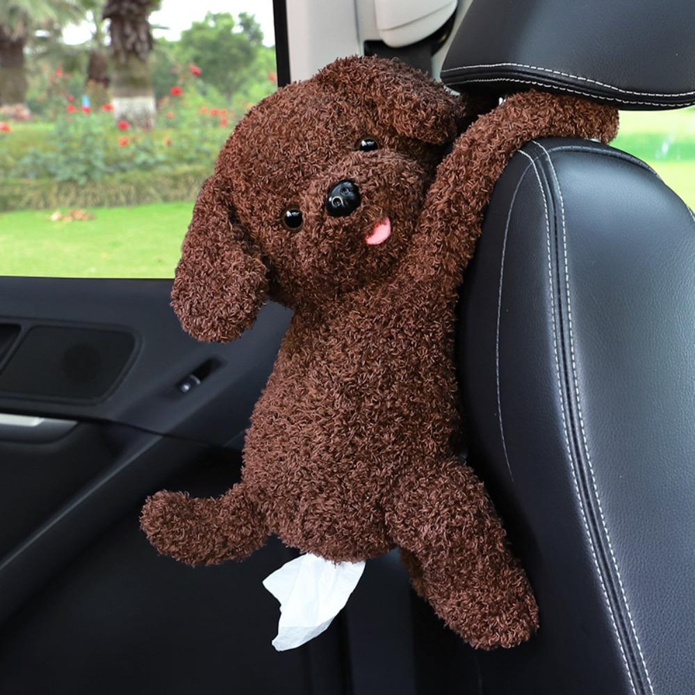 Hanging Plush Tissue Box Soft Car Tissue Storage Cute Car Seat Tissue Box  Car Decor Style 5