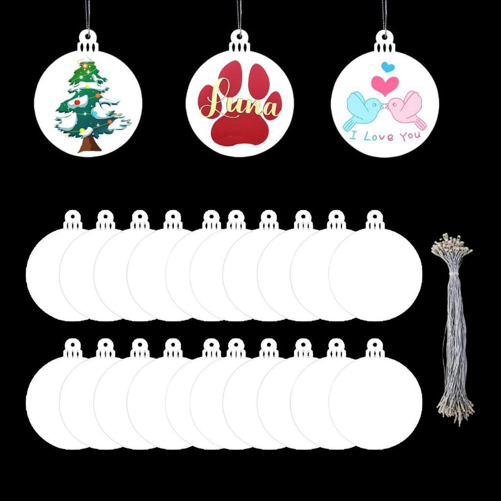 20-Piece Acrylic Christmas Ornaments Set for Personalized Holiday Decor