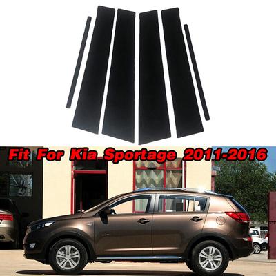 6 Stück glänzend schwarze Säulenpfosten, Türverkleidung, Dekorationsschutz für Kia Sportage 2011 2012 2012 2014 2015 2016, Zubehör