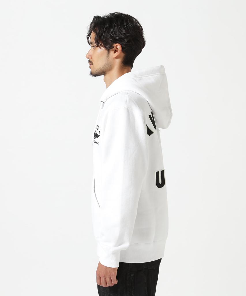 AVIREX VARSITY LOGO SWEAT ZIP UP PARKER men's 2XL 030 white 783-4931002