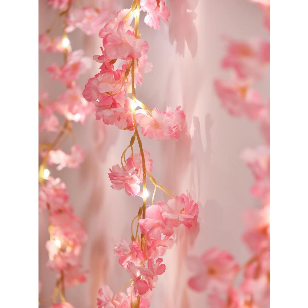 1 Roll, LED Sakura String Lights Courtyard Lights New Year, Christmas, Holiday Decorations, Batteries Not Included (1 X 6.56 Ft 20 LED)