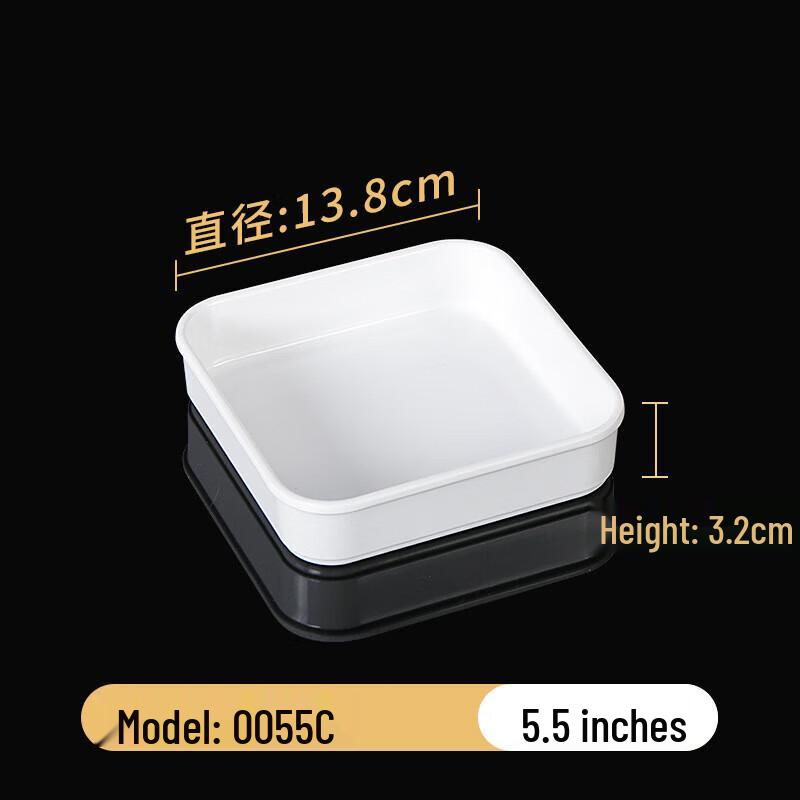 YiShuXiang White Melamine Square Dinner Plates - 10-Pack