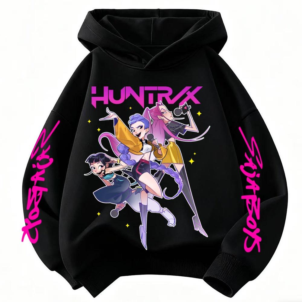 Kids Anime Demon Slayer Print Hoodie Boys Girls Casual Tshirt 100-160cm Childrens Cartoon Clothes