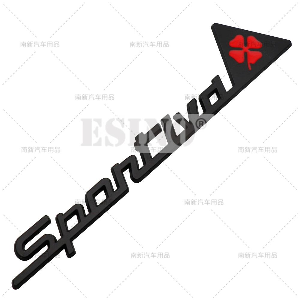 3D Sportiva Sporty Car Body Fender Trunk Zinc Alloy Adhesive Badge Emblem for Alfa Romeo Mito GT Spider Giulietta Stelvio