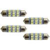 (4) White 9-SMD Festoon 1.50-Inch 36-39mm LED Bulbs For Interior Dome Lights Etc