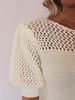 Spring/Summer 2026 Women's Hollow Knit Cardigan: European & American Style, Loose See-through Short Sleeve