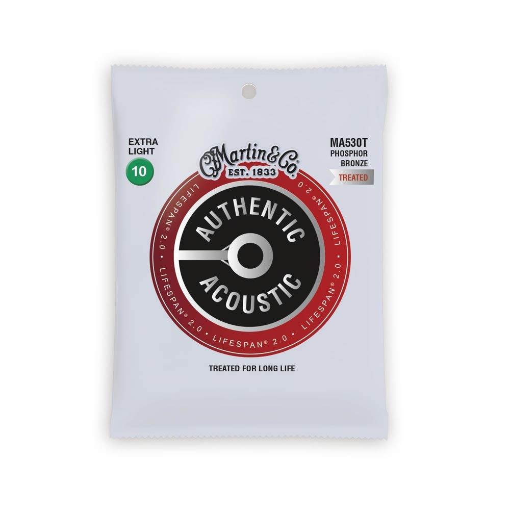 

MARTIN MA530T Treated with Lifespan Phospher Bronze Extra Light Acoustic Guitar Strings x 5 Sets