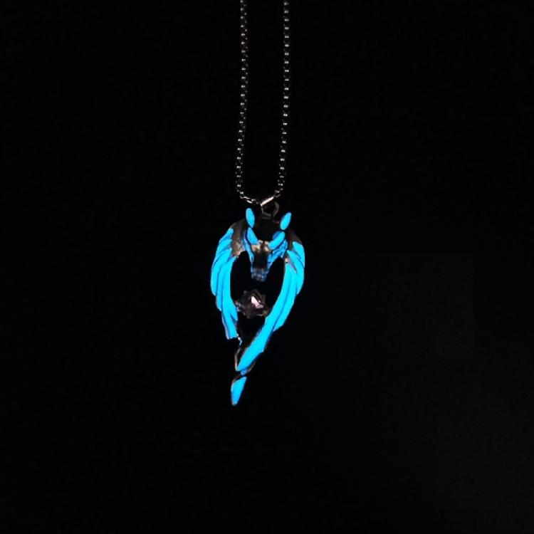 Colliers Punk Pendentif Loup du Nord Lumineux Bijoux de Fête Cadeau pour Femmes