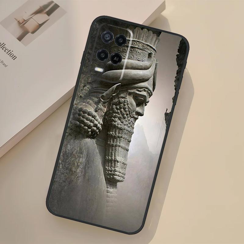 Assyrian Statue Lamassu Art Case For Oppo A5 Pro A15 A17 A57 A77 A18 A38 A58 A78 A98 A96 A76 A16 A94 A74 A54 A40 A60 A80