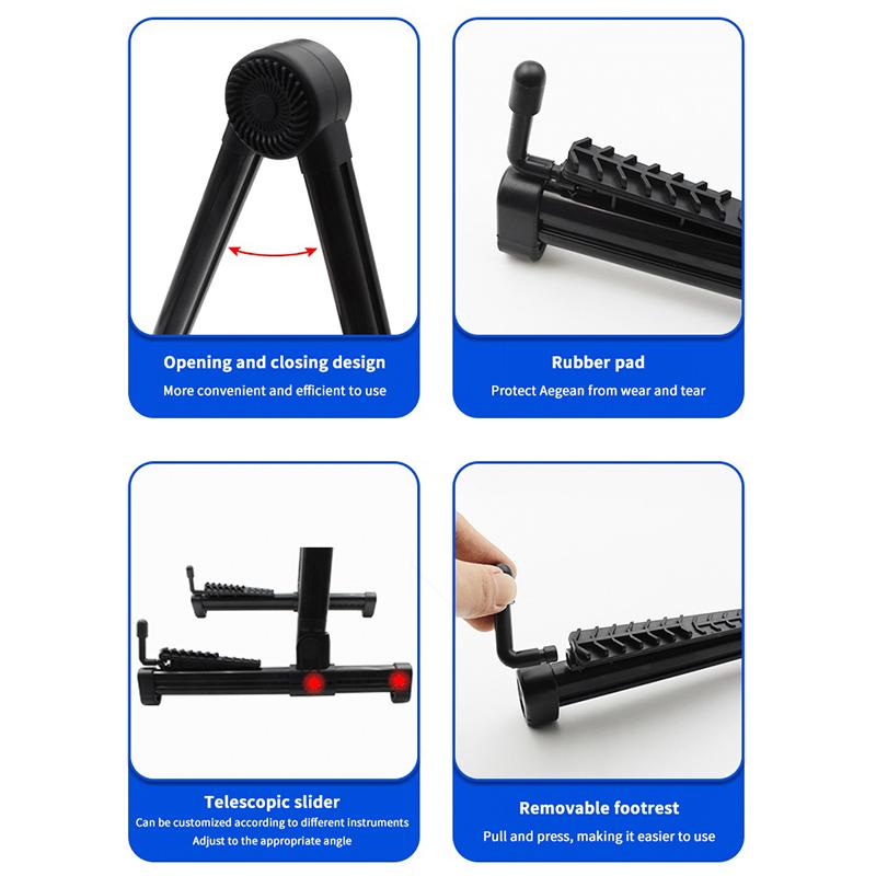 Guitar Stand Folding A Frame Floor Universal Abs For Acoustic Classical Electric Bass Guitars Banjo Ukulele Portable
