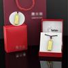 Gold-Inlaid Jade Dragon & Phoenix Pillar Pendant - 3D Solid Gold Dragon & Phoenix with Square Jade Plate