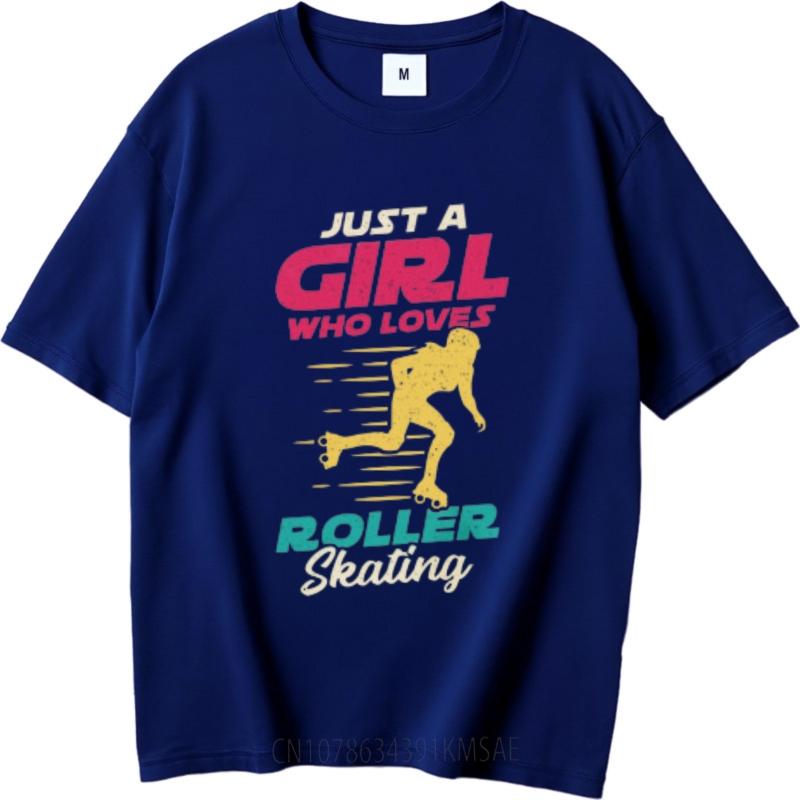 Street Wear Boys Crew Neck Tshirt Daily Wear Just A Girl Who Loves Roller Skating Minimalist Unisex Teeshirt Lightweight Tee