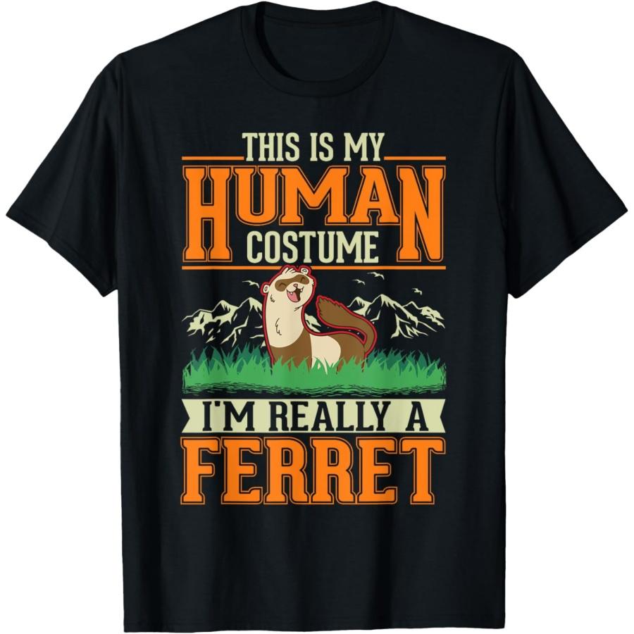 Ferret Human Costume Halloween Ferret T-Shirt S