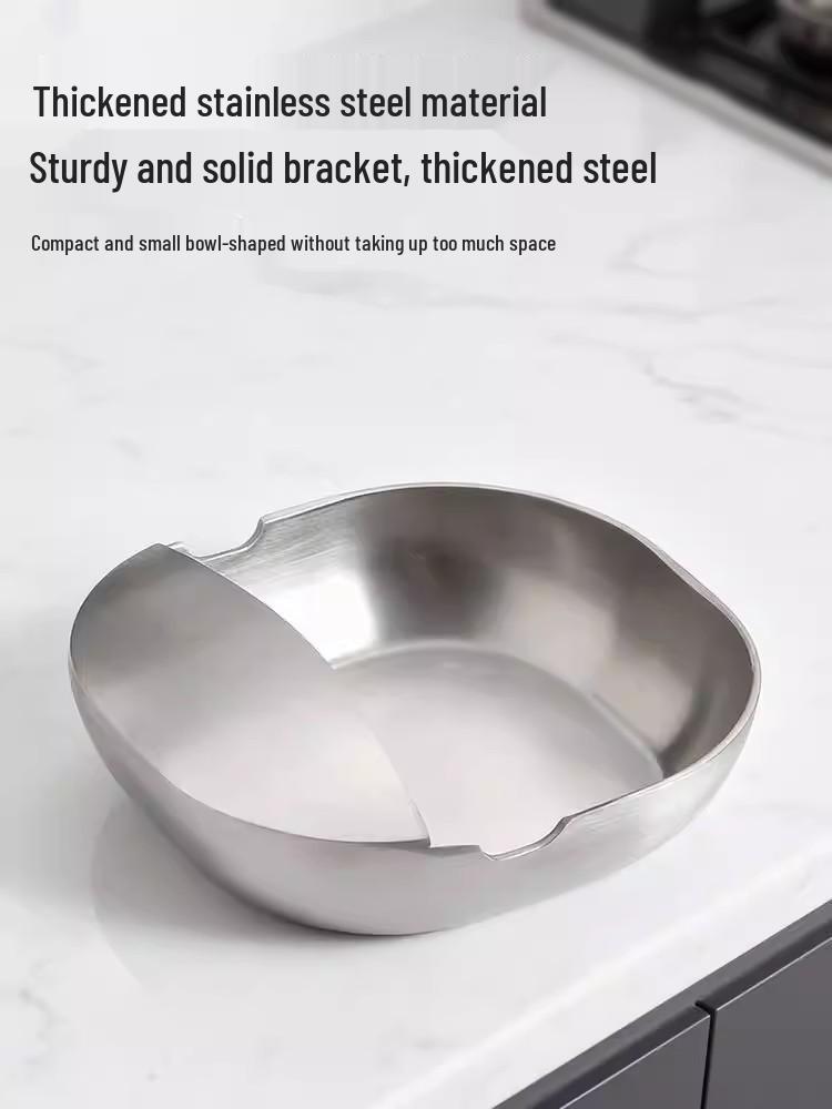 Stainless Steel Kitchen Rack: Anti-Scalding, Heat-Resistant Ladle, Spatula & Pot Lid Holder.