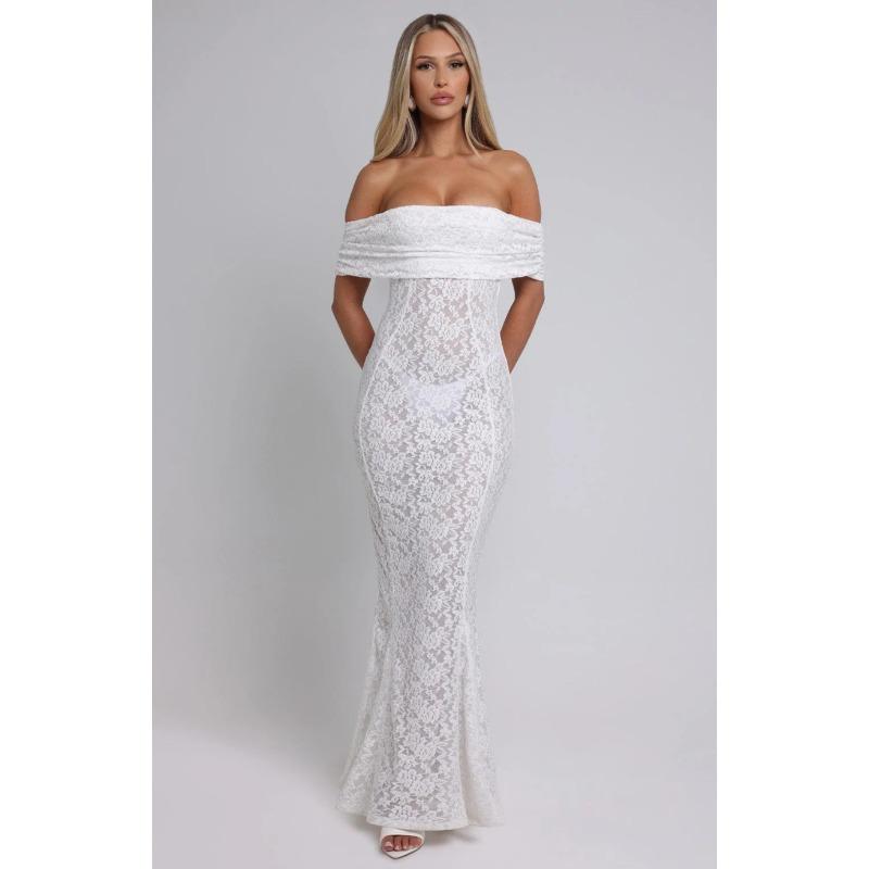 

Сексуальное новое женское платье-футляр с цветочным кружевом, облегающее, с открытой спиной, подчеркивающее фигуру S белый