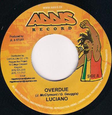 7inch Record LUCIANO - Overdue NONE Addis Records 2005 Jamaica Reggae, Ska & Dub Used