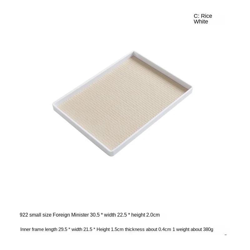 Nordic Style Leather Tray, Rectangular Storage, Tea Plate, Living Room, Bedroom, Desktop, Home Decoration