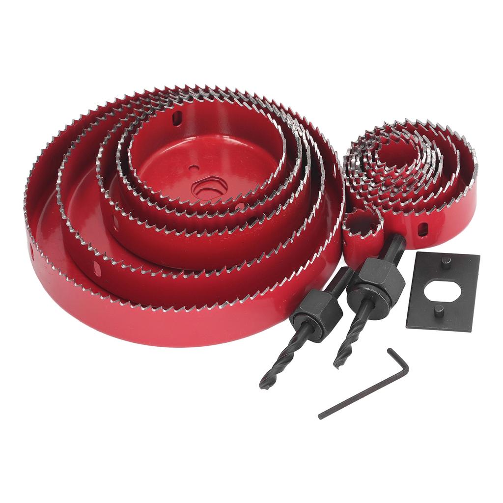 Set 17 buc Pânze de gaurit bimetalice Set burghie grele Cutter pentru prelucrarea lemnului cu cutie de transport pentru