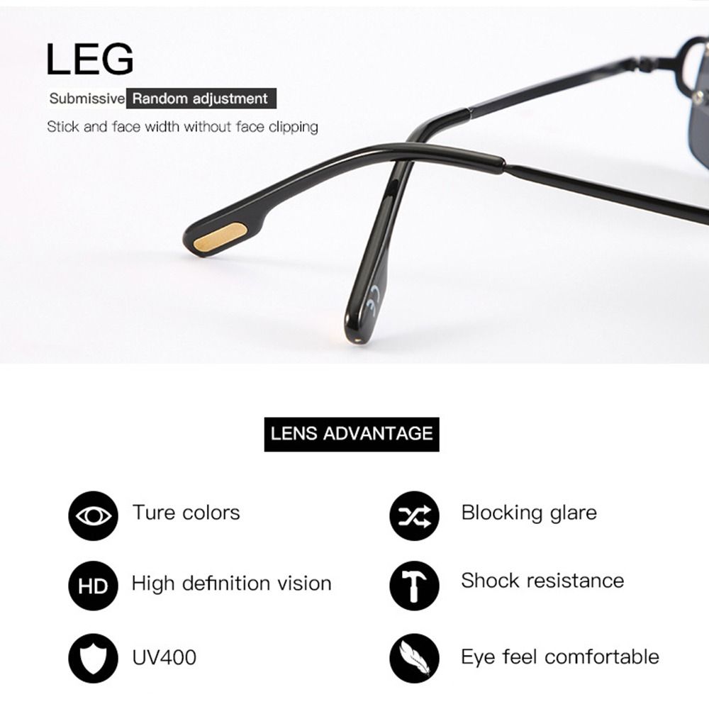 Fashion Vintage Small Metal Sunglasses Retro UV400 Rectangle Frame Rimless Sun Glasses for Women Men