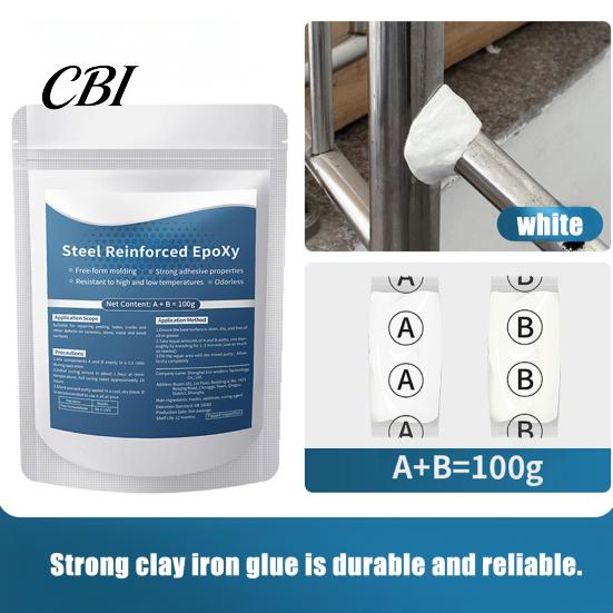 Glass Repair Epoxy 1/2Pcs 100G Steel Reinforced Putty, Multi-Purpose Sculpt Clay for Cracks, Leak Fix, Gap Filler Filling, Fast AB Putty Metal,